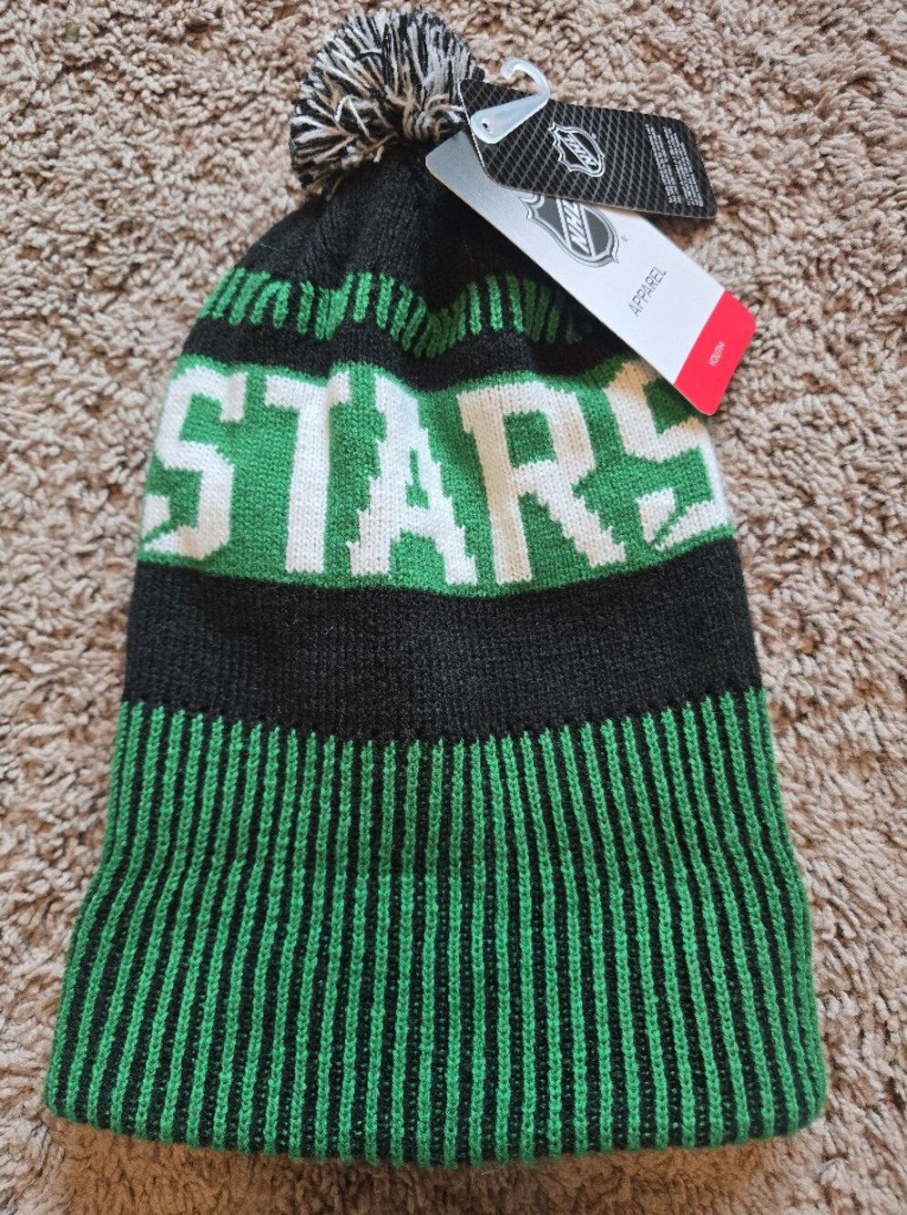 NWT NHL Dallas Stars Youth Boys Cuffed Knit Beanie Hat Pom 9K5R0FD3P-STA